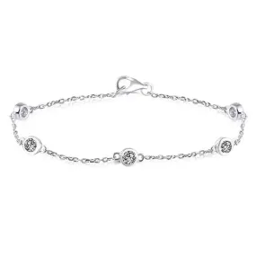 14k White Gold Moissanite Bracelet 0.55ctw