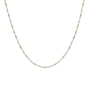 22K Multi Tone Gold Chain W/ Rounded Hourglass Beads