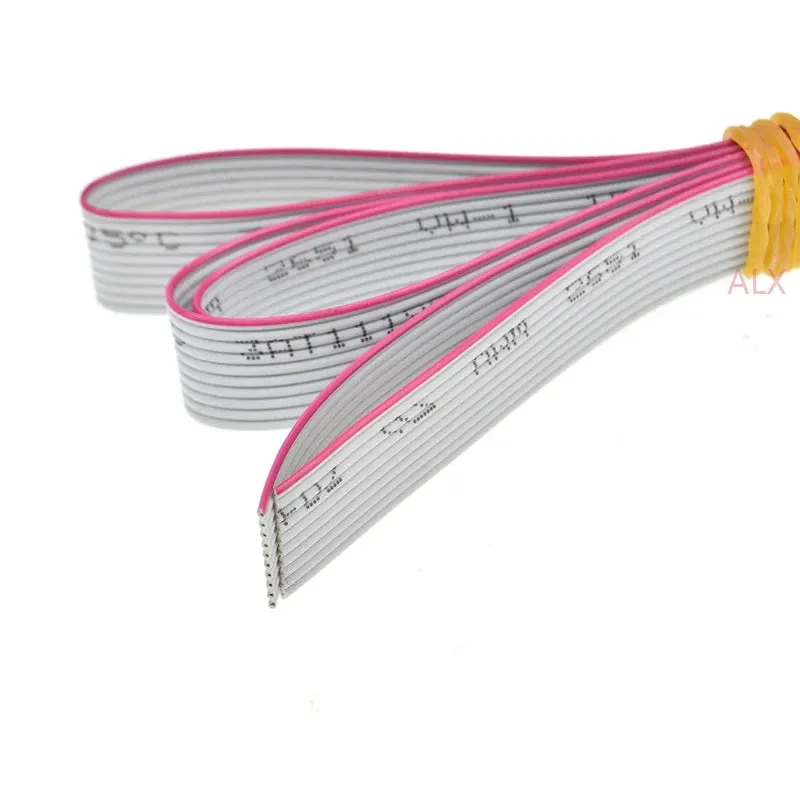 2Meter 6P/10P/12P/14P/16P/20P/40P 1.27Mm Pitch Grey Flat Ribbon Cable 6/8/10/16/20/40 Pin 28Awg Wire