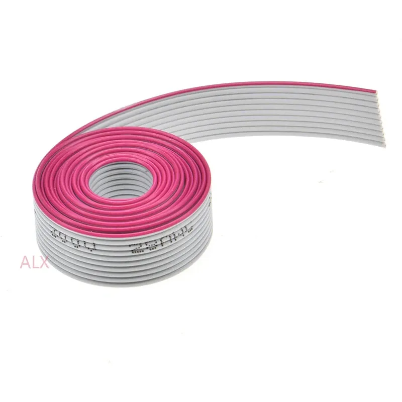 2Meter 6P/10P/12P/14P/16P/20P/40P 1.27Mm Pitch Grey Flat Ribbon Cable 6/8/10/16/20/40 Pin 28Awg Wire