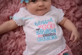 Baby Girl --Blessed by god spoiled by grandma-- Baby shower gift --Grand daughter shirt- Grandma shirt - toddler