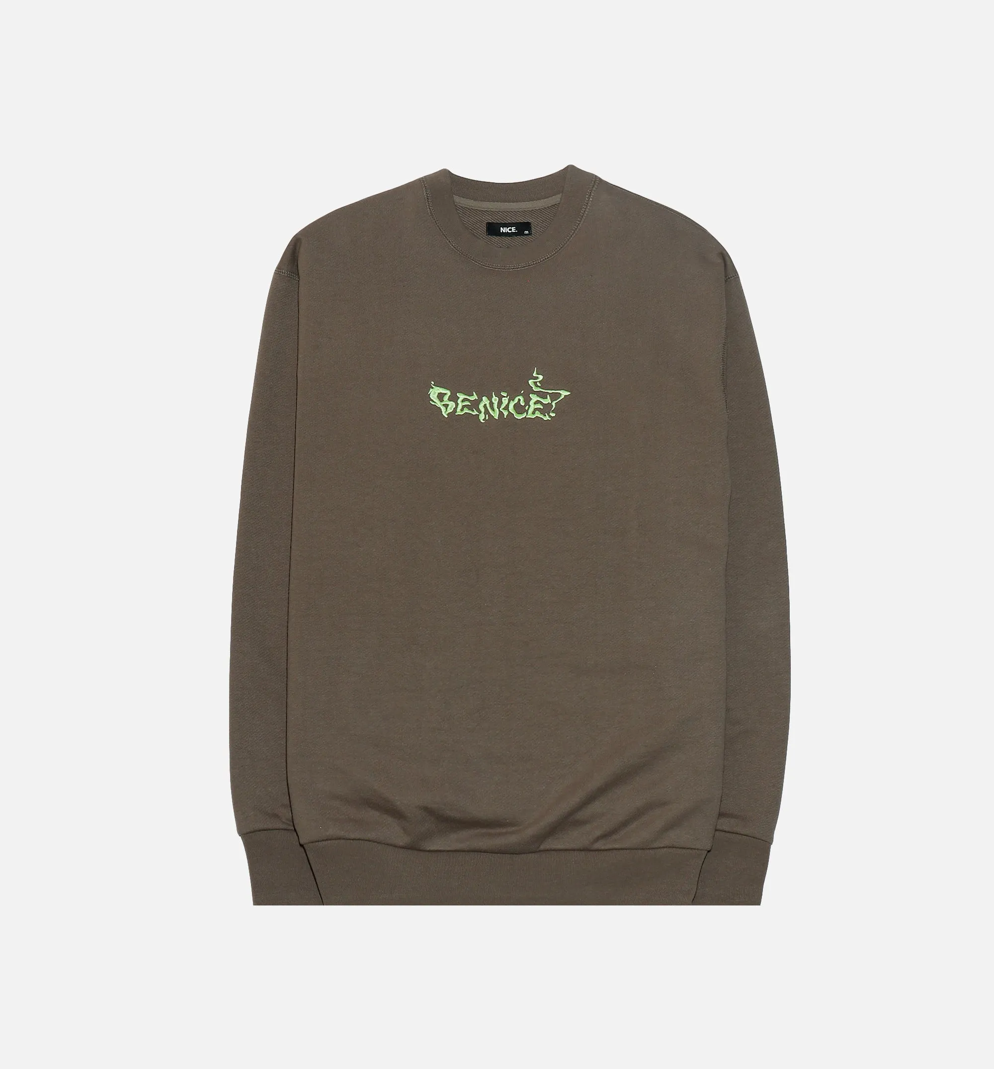 Be Nice Smoke Fleece Crew Mens Crew - Granite