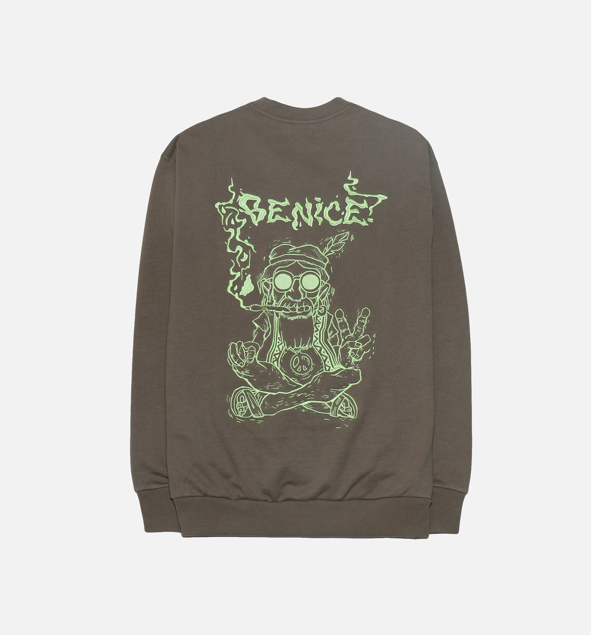 Be Nice Smoke Fleece Crew Mens Crew - Granite