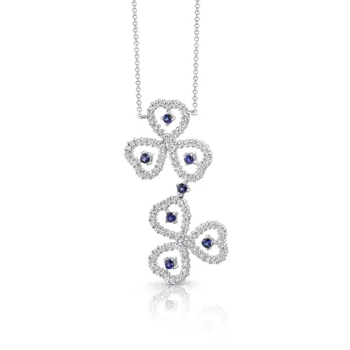 Blue Sapphire Pendant Necklace Sterling Silver