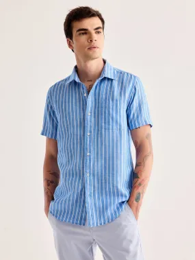 Blue Striped Linen Shirt