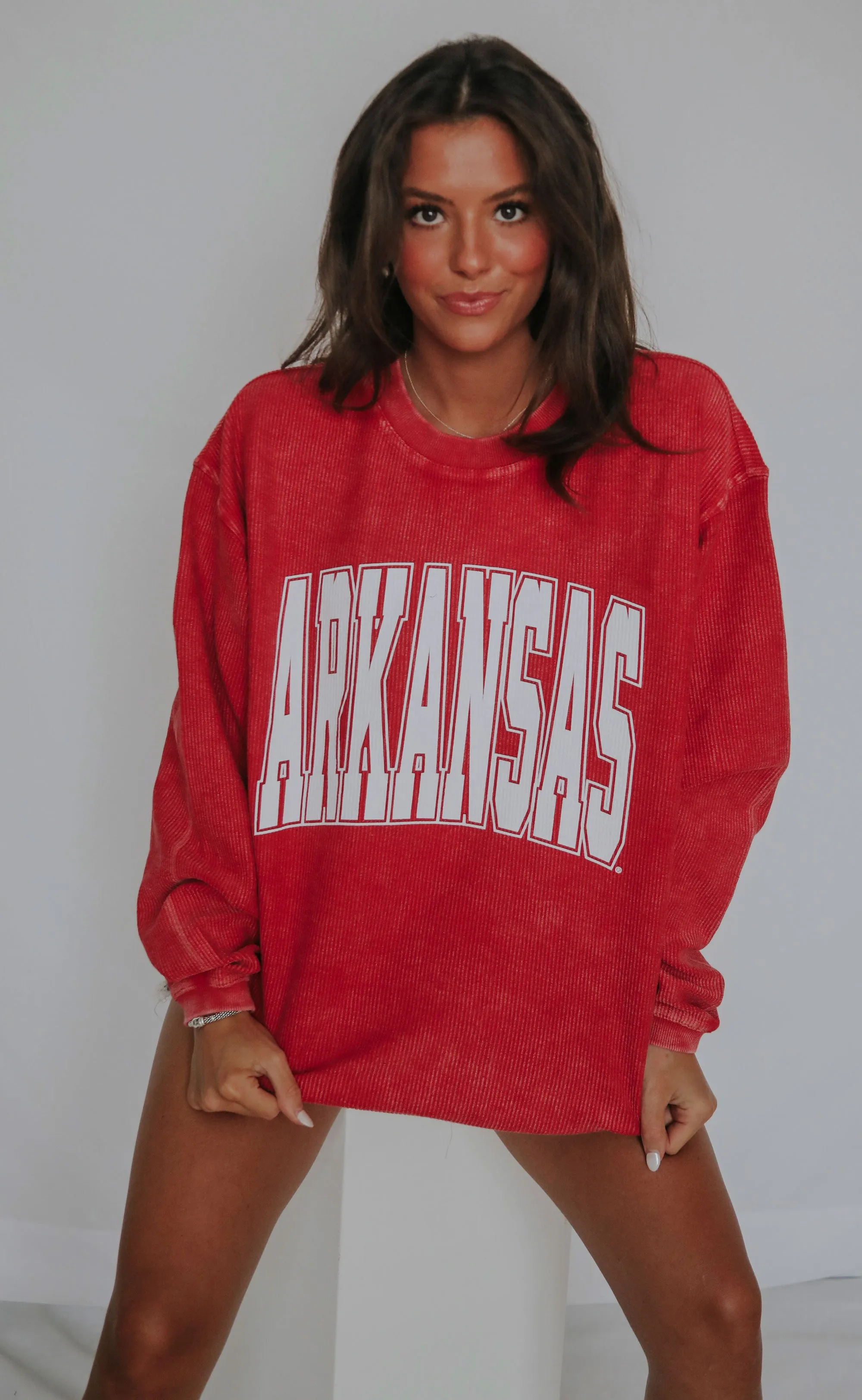 charlie southern: arkansas collegiate corded sweatshirt