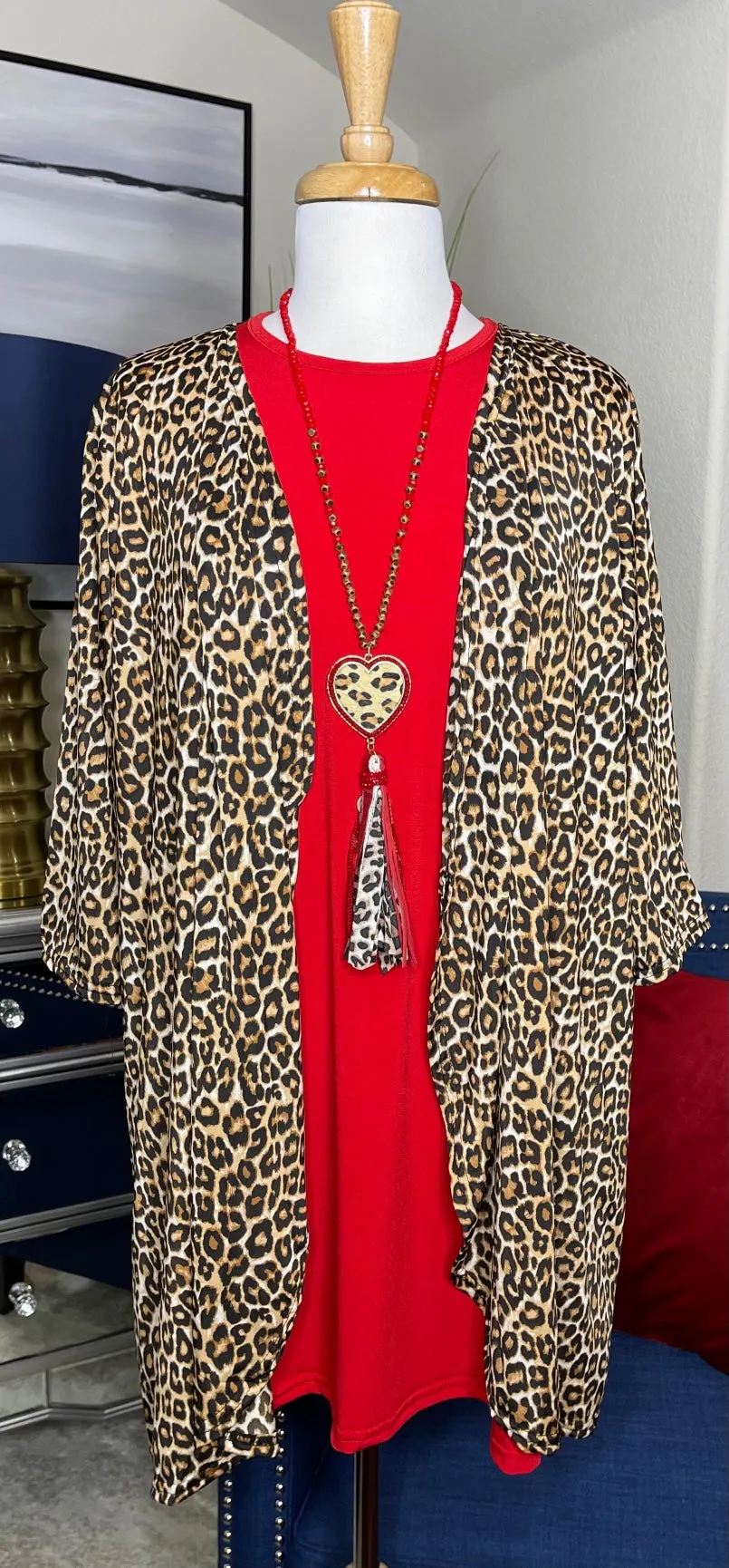 Cheetah Drape Cardigan