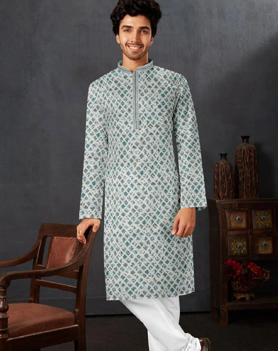 Chinkakari  Prints Men's Kurta Set