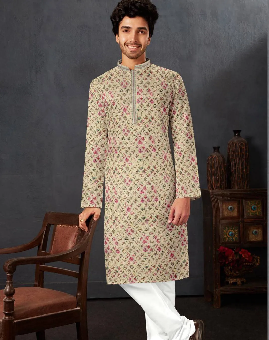 Chinkakari  Prints Men's Kurta Set