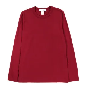 COMME DES GARCONS SHIRT T015 LONG SLEEVE T-SHIRT BURGUNDY