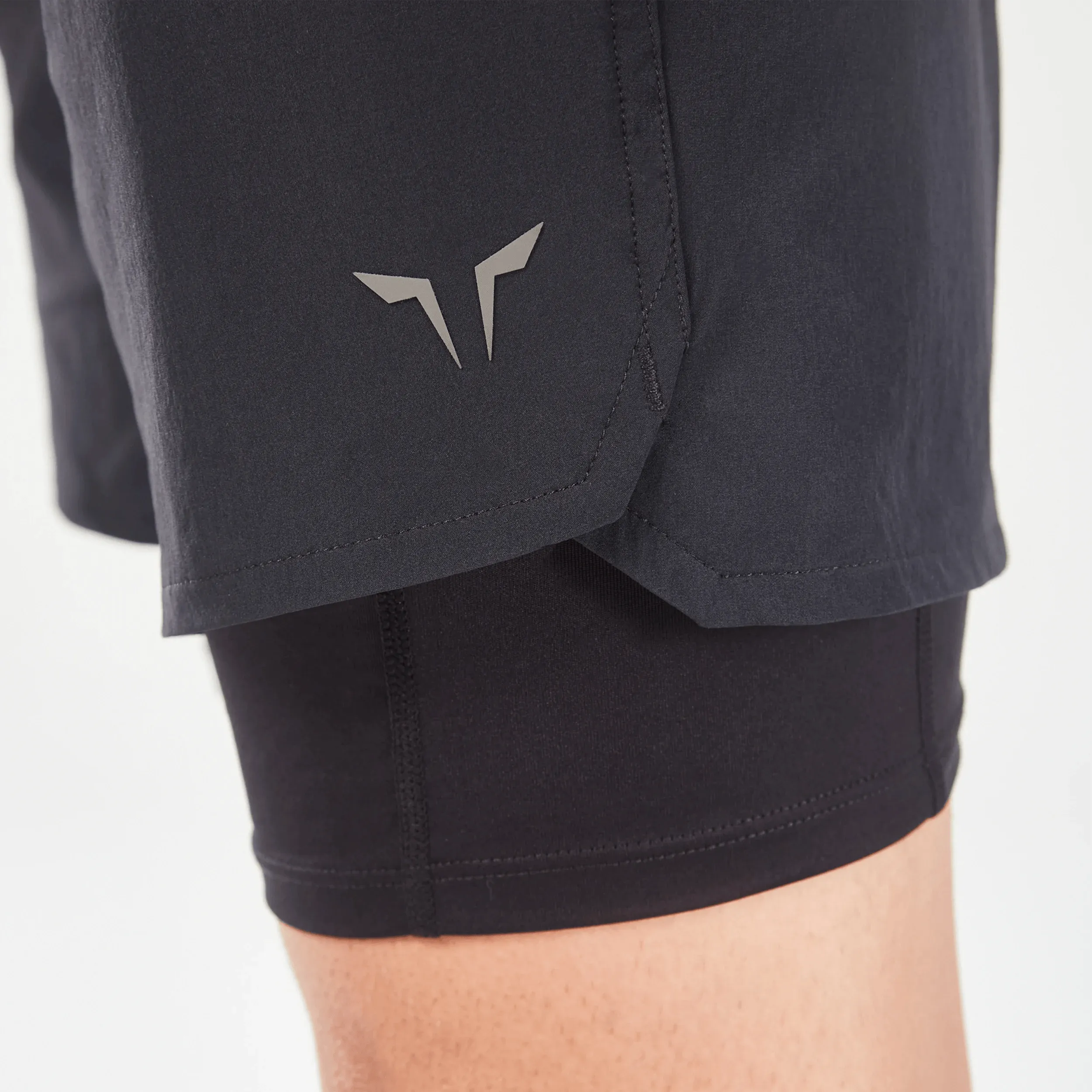 Core 7 Inch 2-in-1 Wordmark Shorts - Black