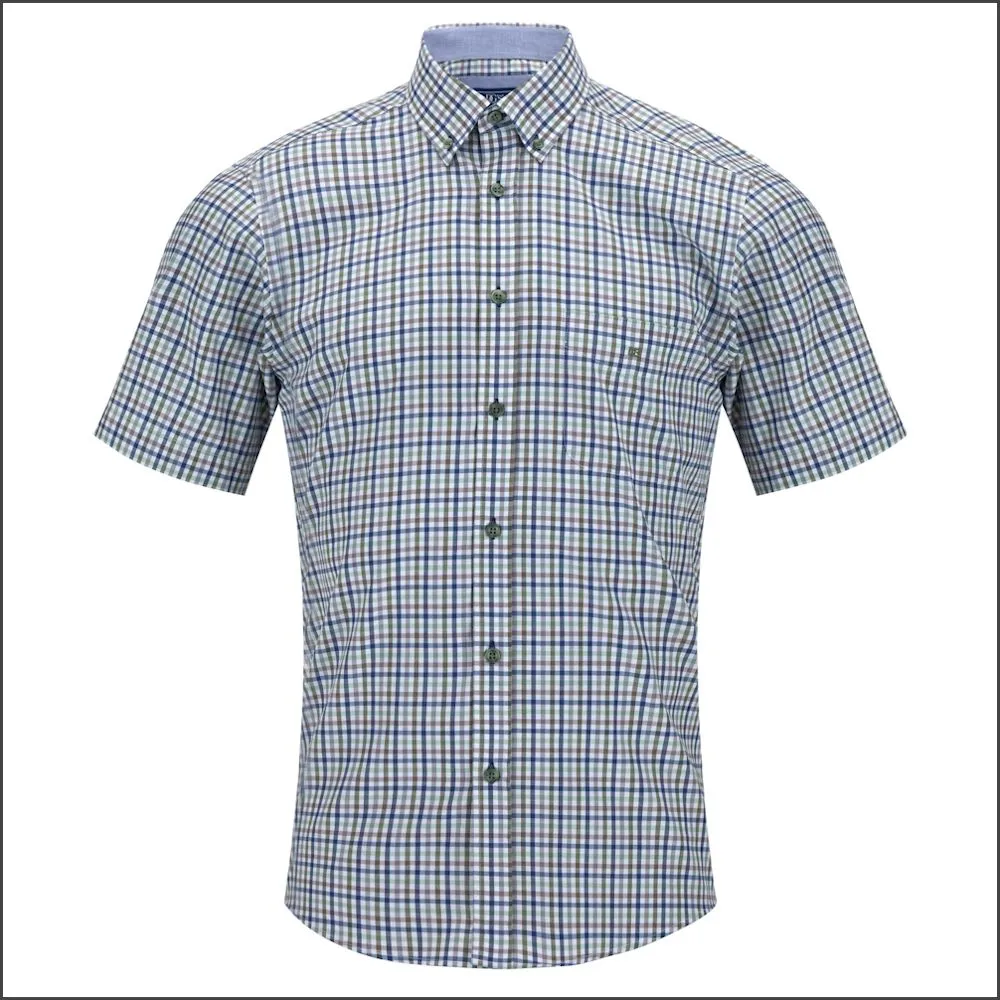 Dg's Light Green Check Short Sleeve-