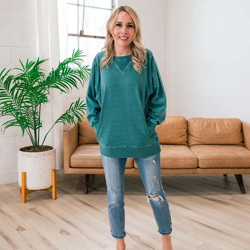 Girlfriend Crewneck Sweatshirt - Teal