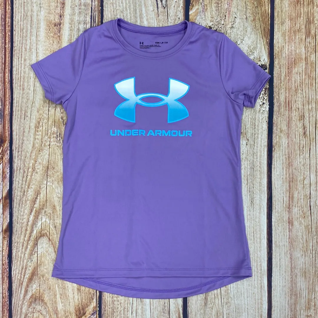 GIRLS UNDER ARMOUR LILAC BIG LOGO TSHIRT