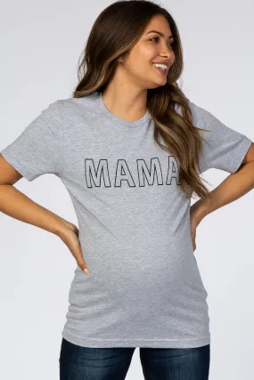 Heather Grey Short Sleeve Maternity Top