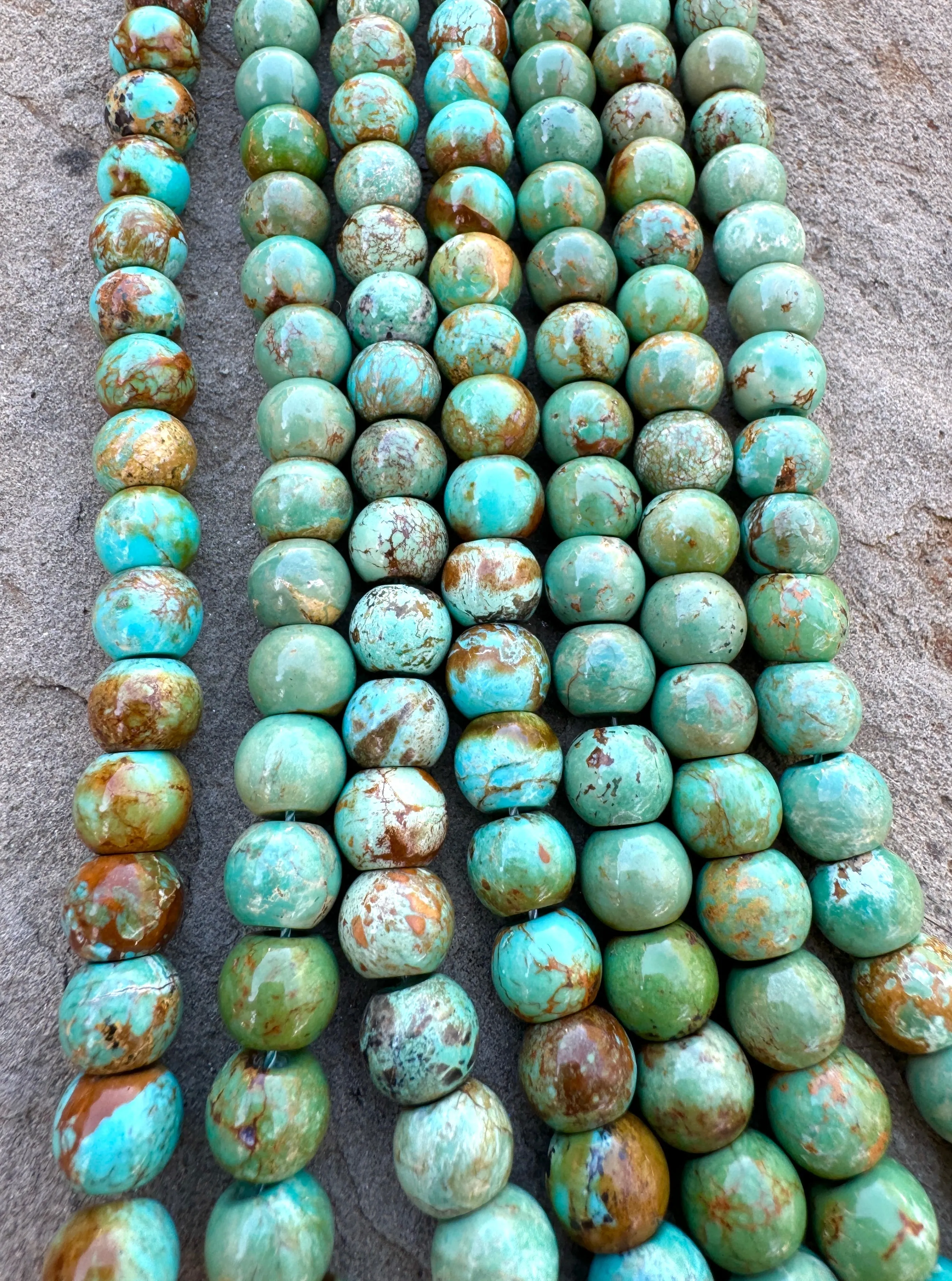 Hubei Turquoise (China) 10x8mm Drum Shaped Beads (8 inch Strand)