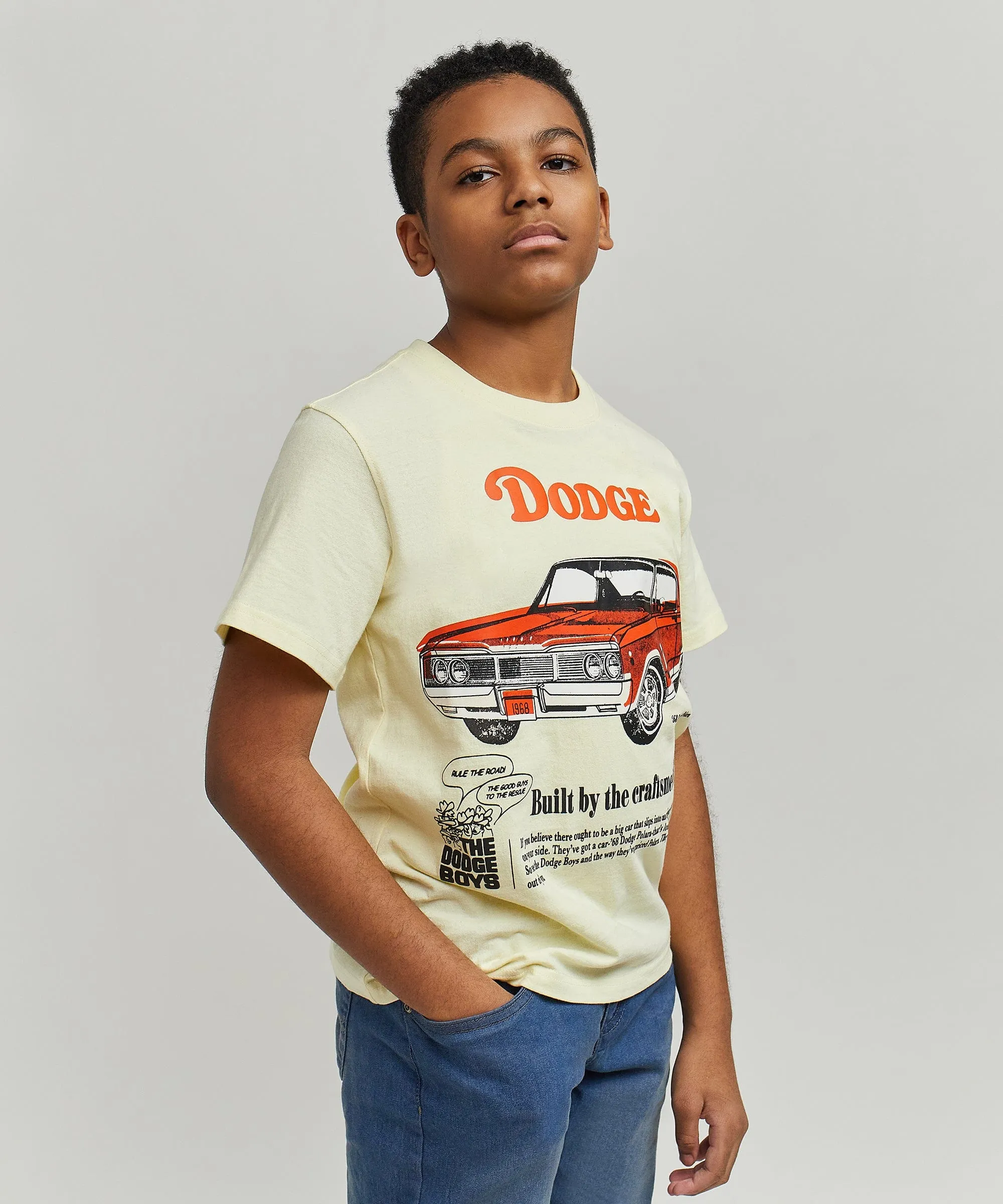 Kids Dodge Boys Short Sleeve Tee - Khaki