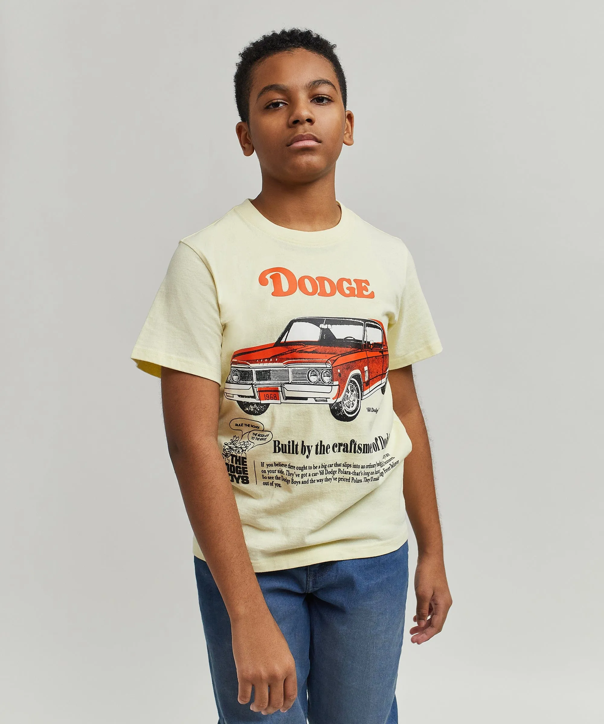 Kids Dodge Boys Short Sleeve Tee - Khaki