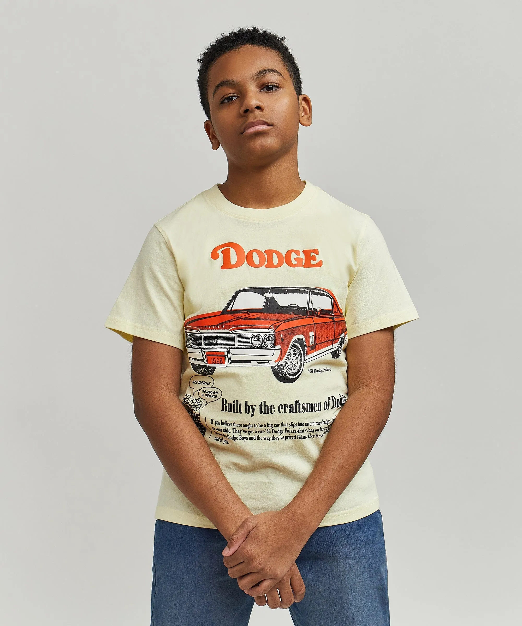 Kids Dodge Boys Short Sleeve Tee - Khaki