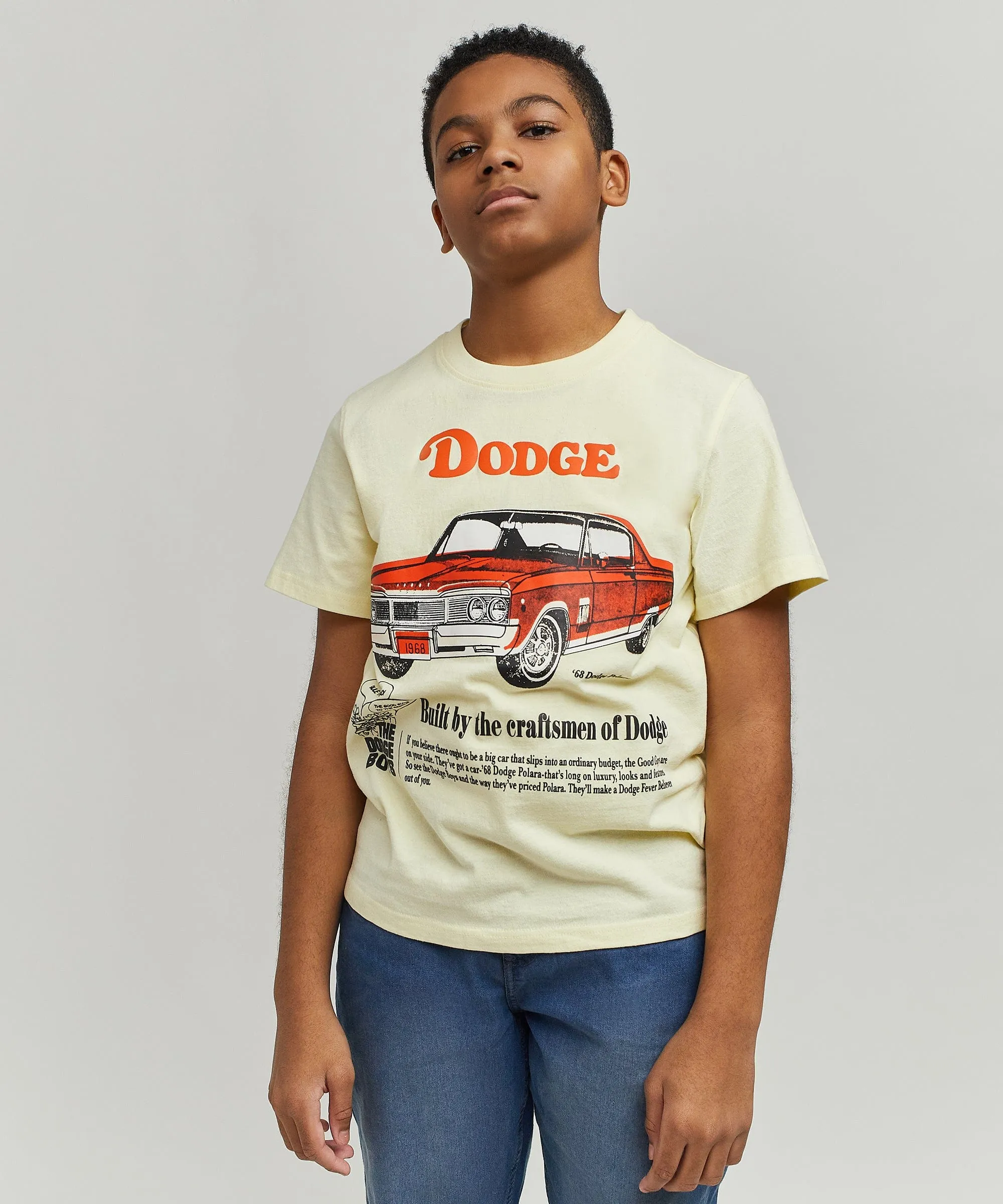 Kids Dodge Boys Short Sleeve Tee - Khaki