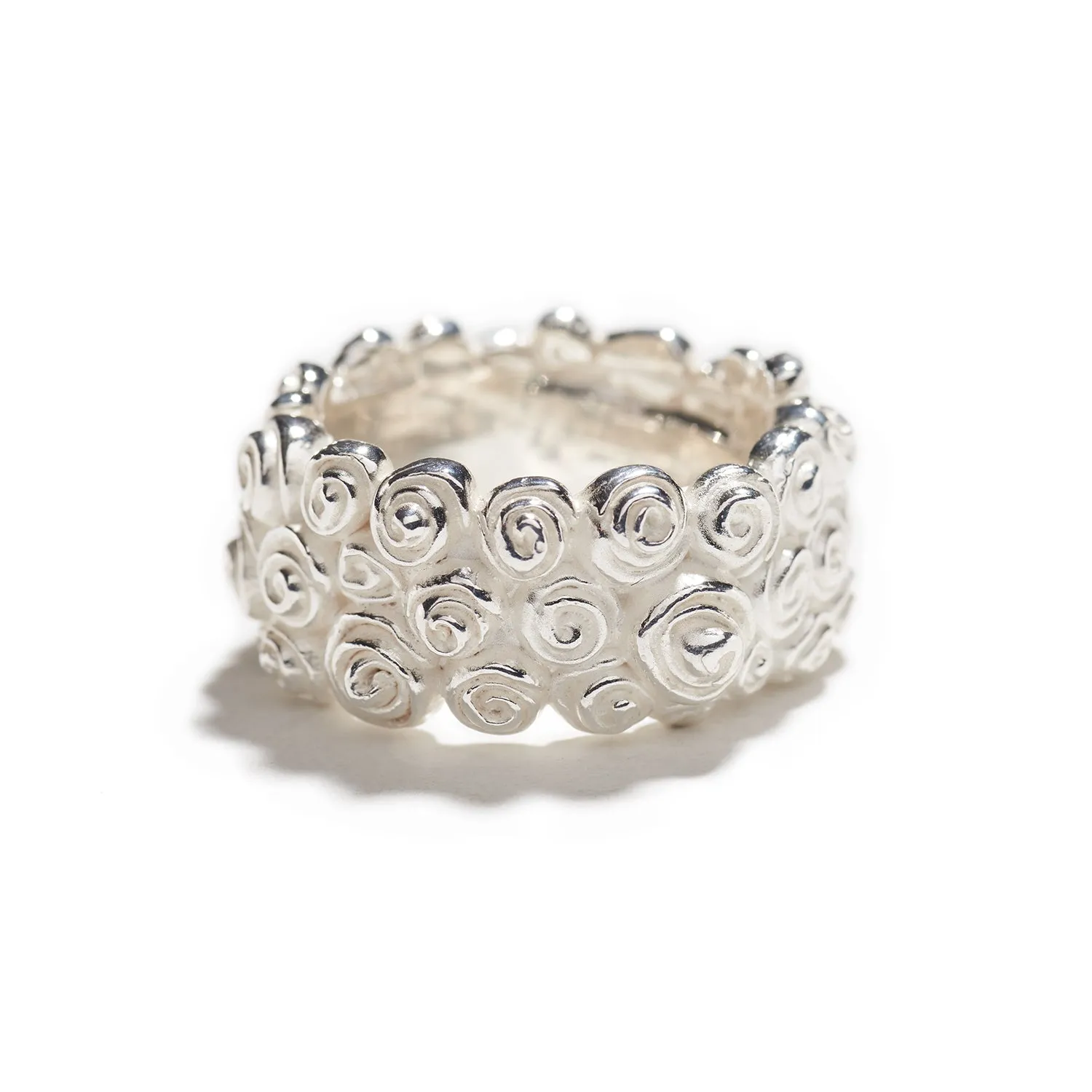 Large Roses Ring in Silver