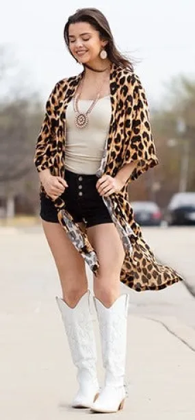 LEOPARD BIG SPOT KIMONO