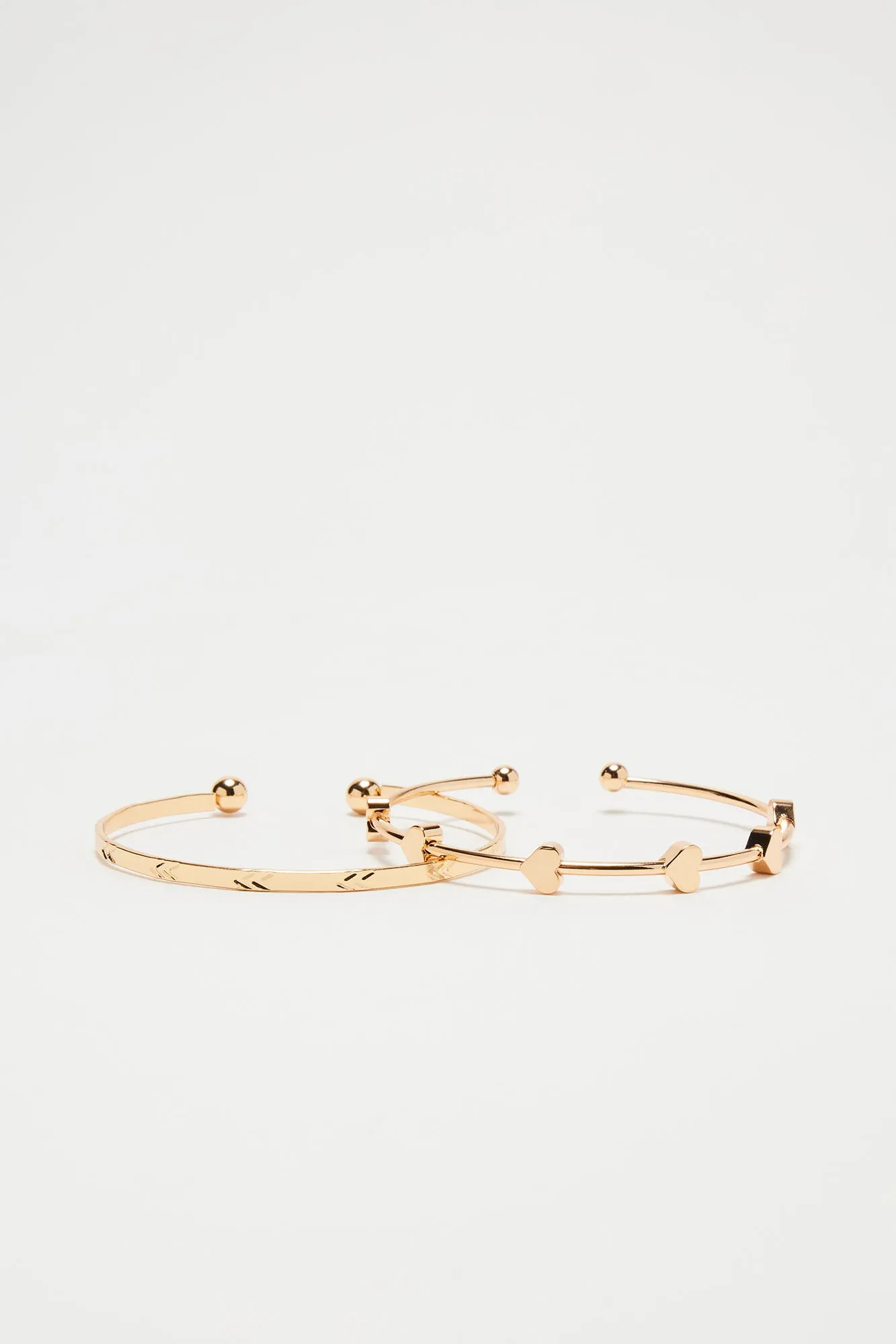 Love Letter Away 2 Piece Bangle Set - Gold