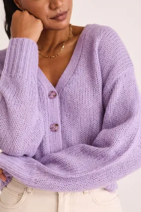 Mimi Lilac Slouchy Knit Cardigan