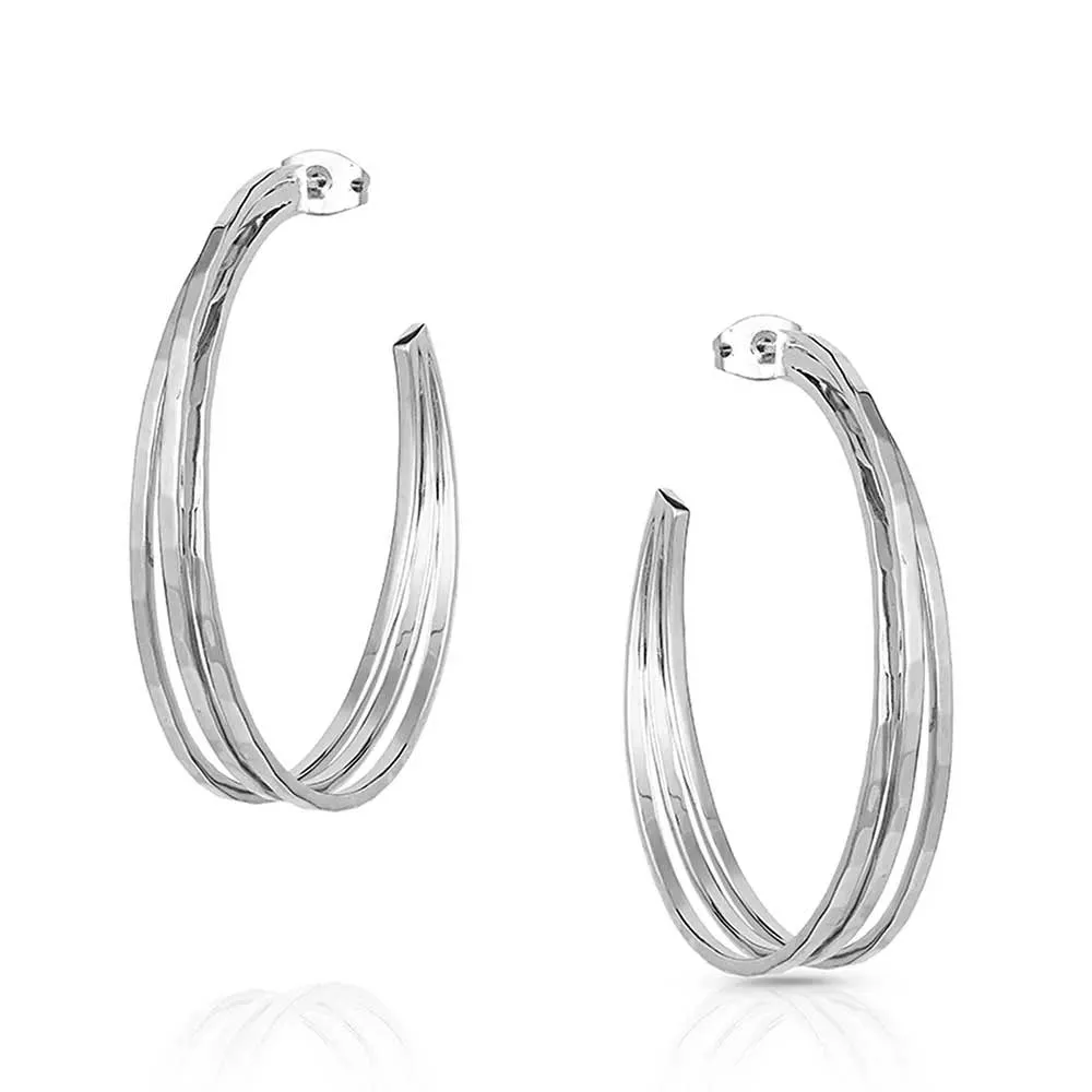 Montana Silversmiths Women's Cut Trio Hoop Earrings