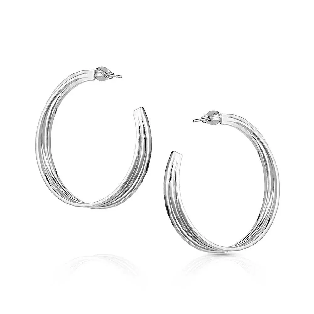 Montana Silversmiths Women's Cut Trio Hoop Earrings