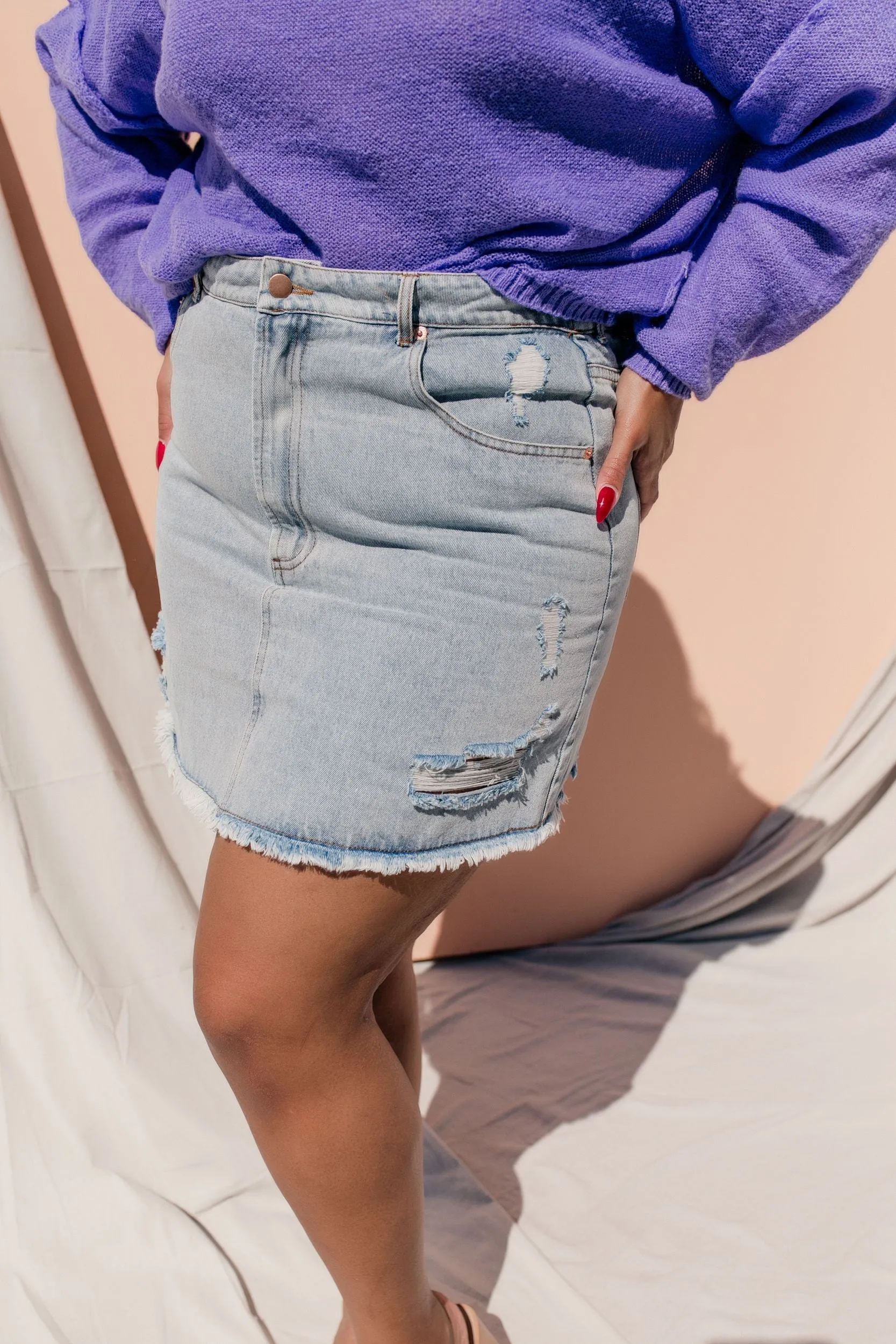 PLUS SIZE Owen Denim Skirt