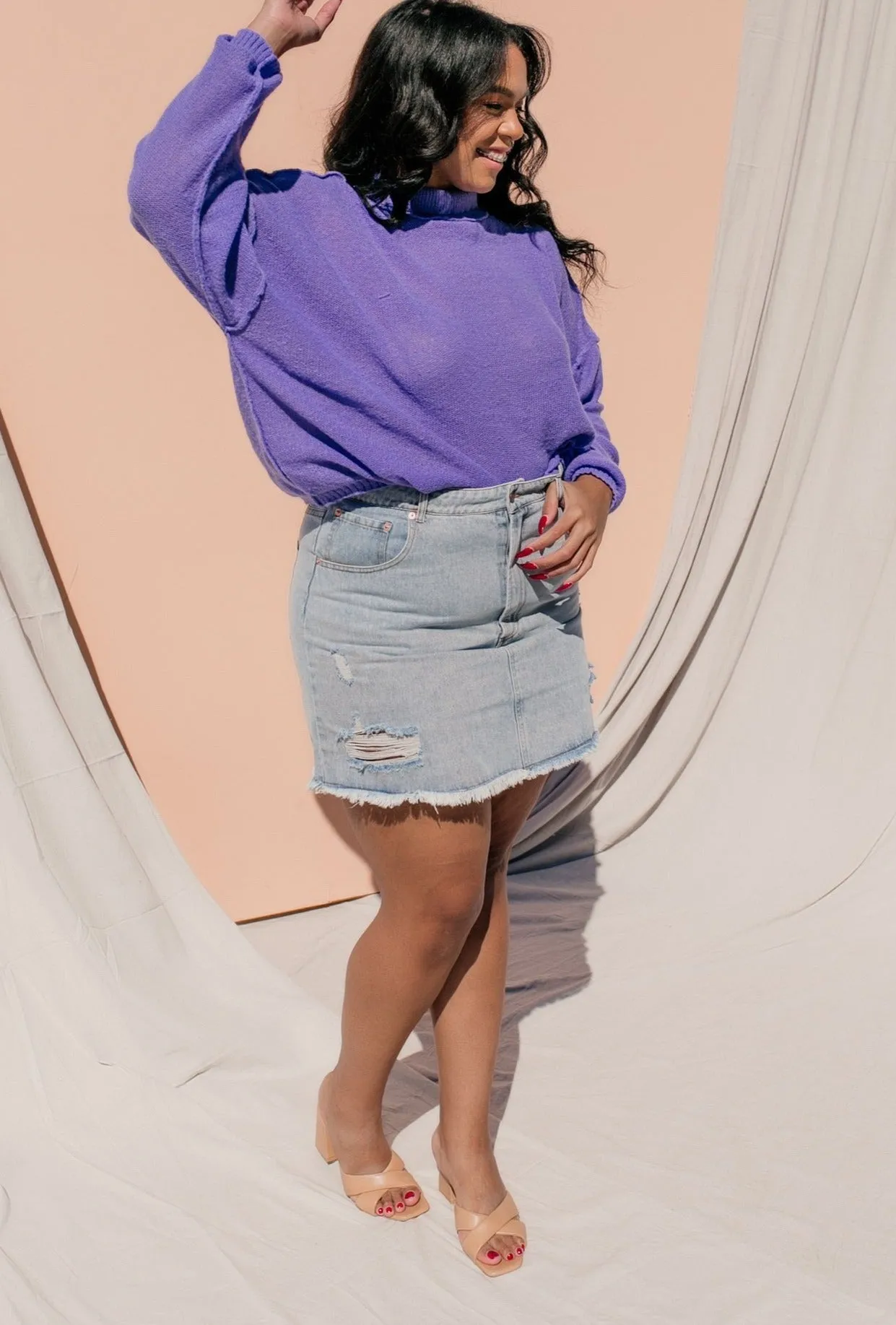 PLUS SIZE Owen Denim Skirt