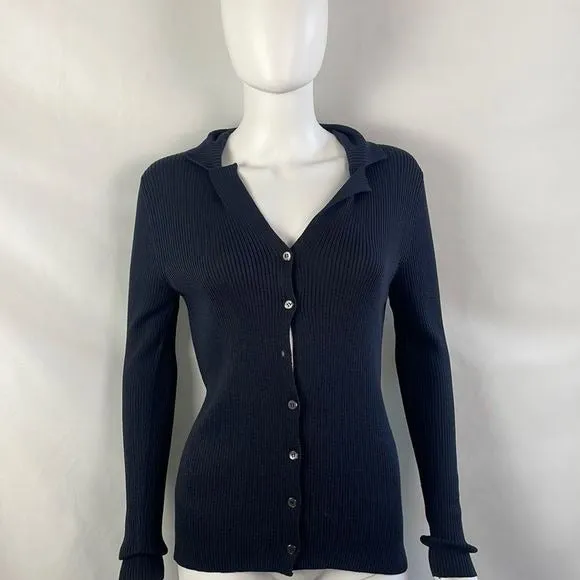 PradaNavy Ribbed Silk NWT Cardigan