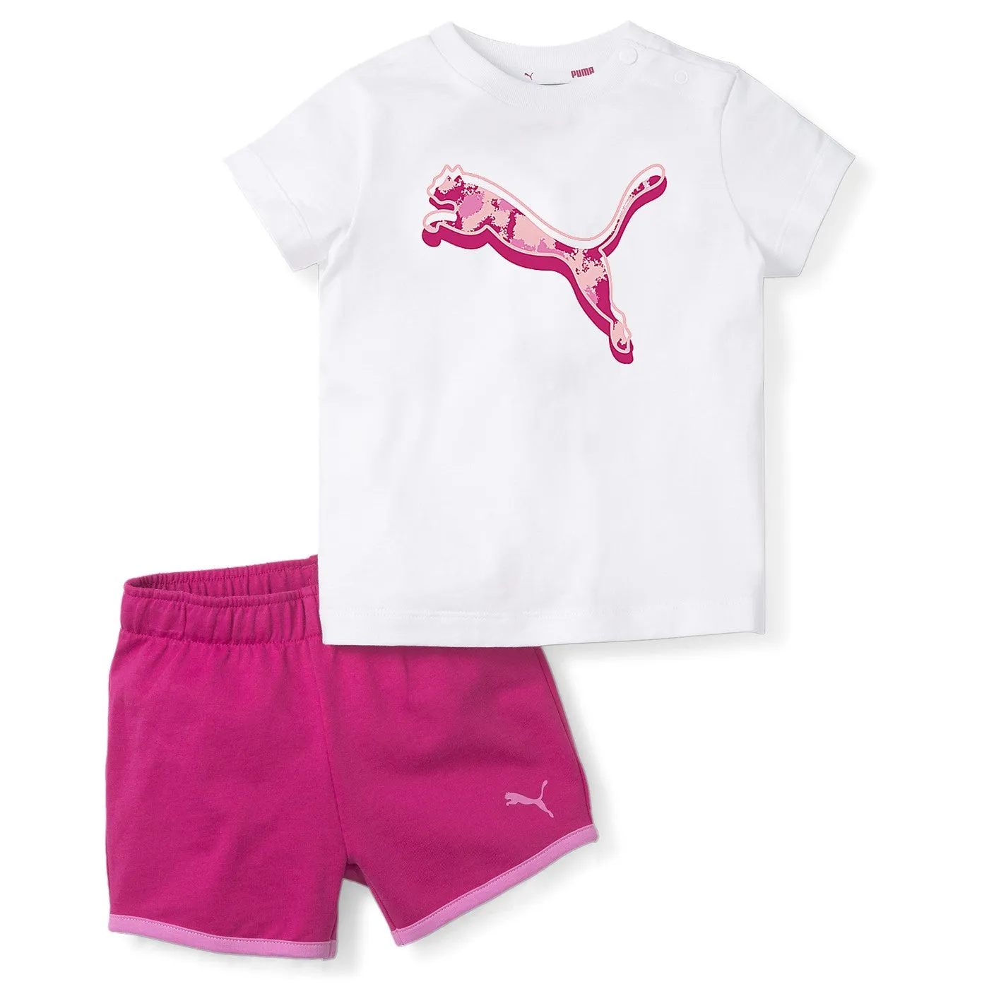 Puma complete girl's t-shirt and shorts Minicats Alpha Short Set 847321-02 white