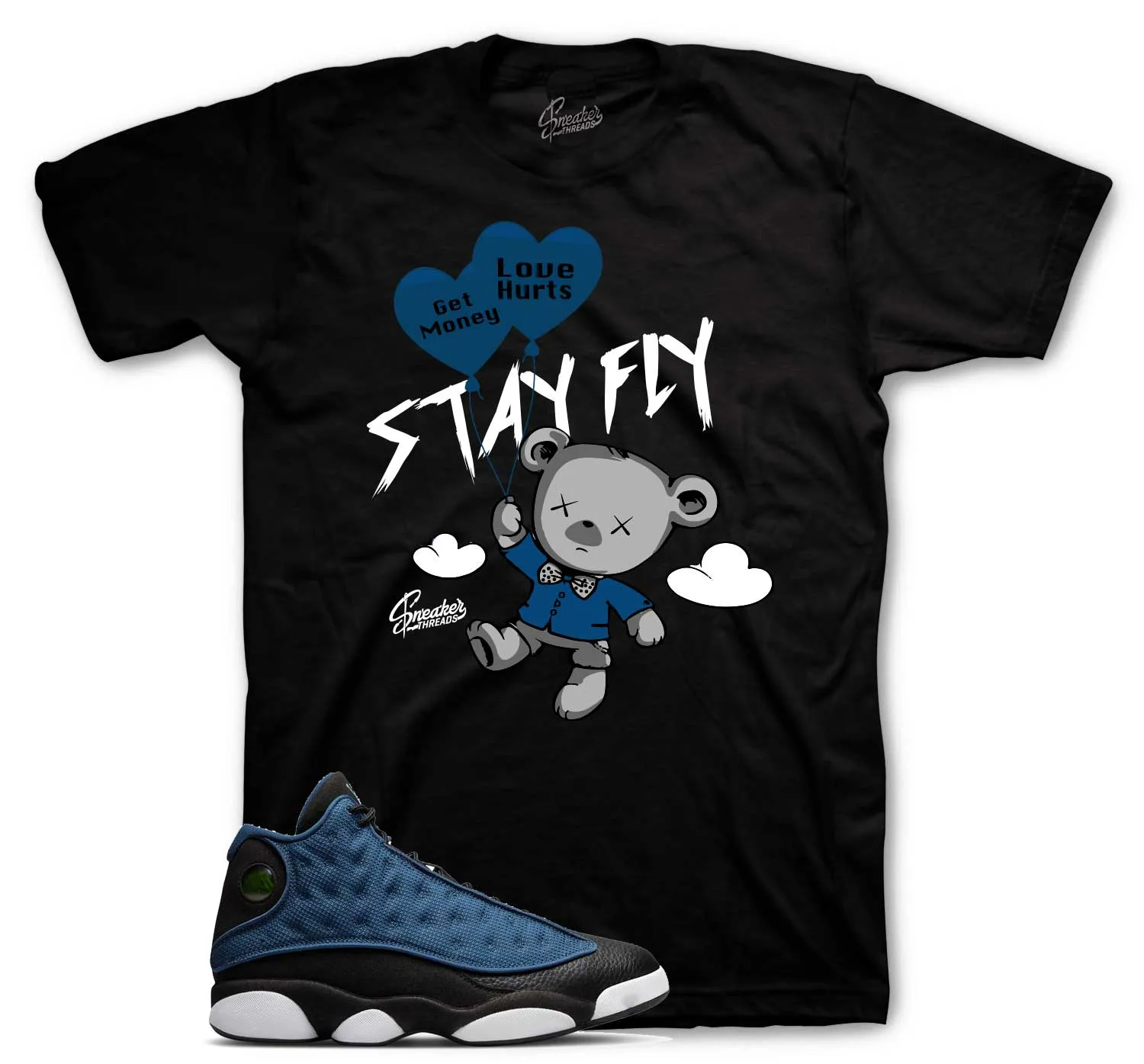 Retro 13 Navy Money Over Love Shirt