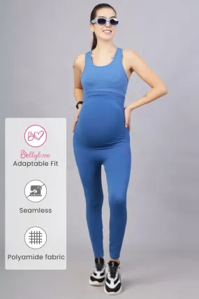 Seamless Adaptable Bump Support Federal Blue Maternity Leggings