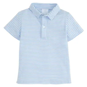 Short Sleeve Polo - Light Blue Stripe