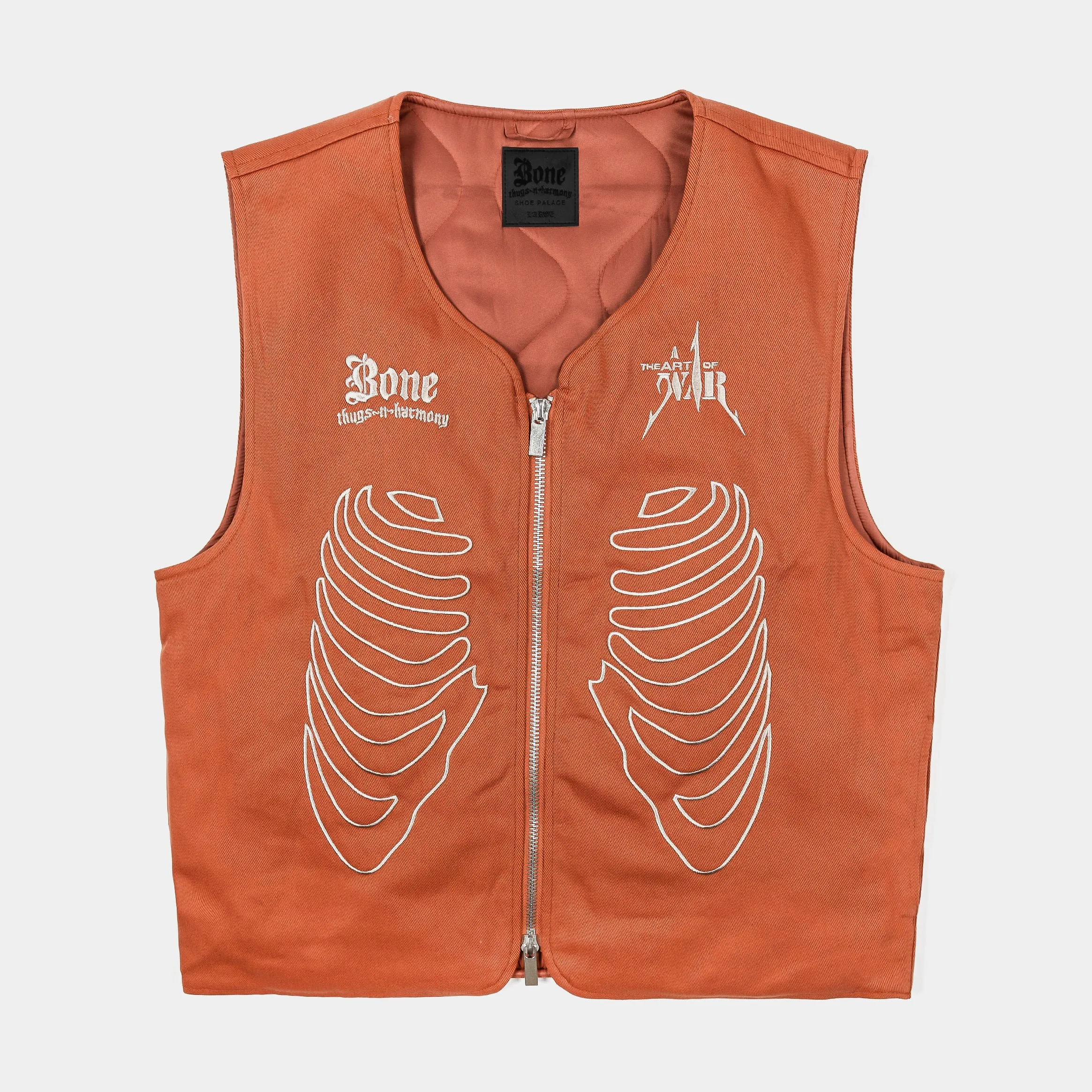 SP x Bone Thugs N Harmony Skeleton Canvas Mens Vest (Rust)