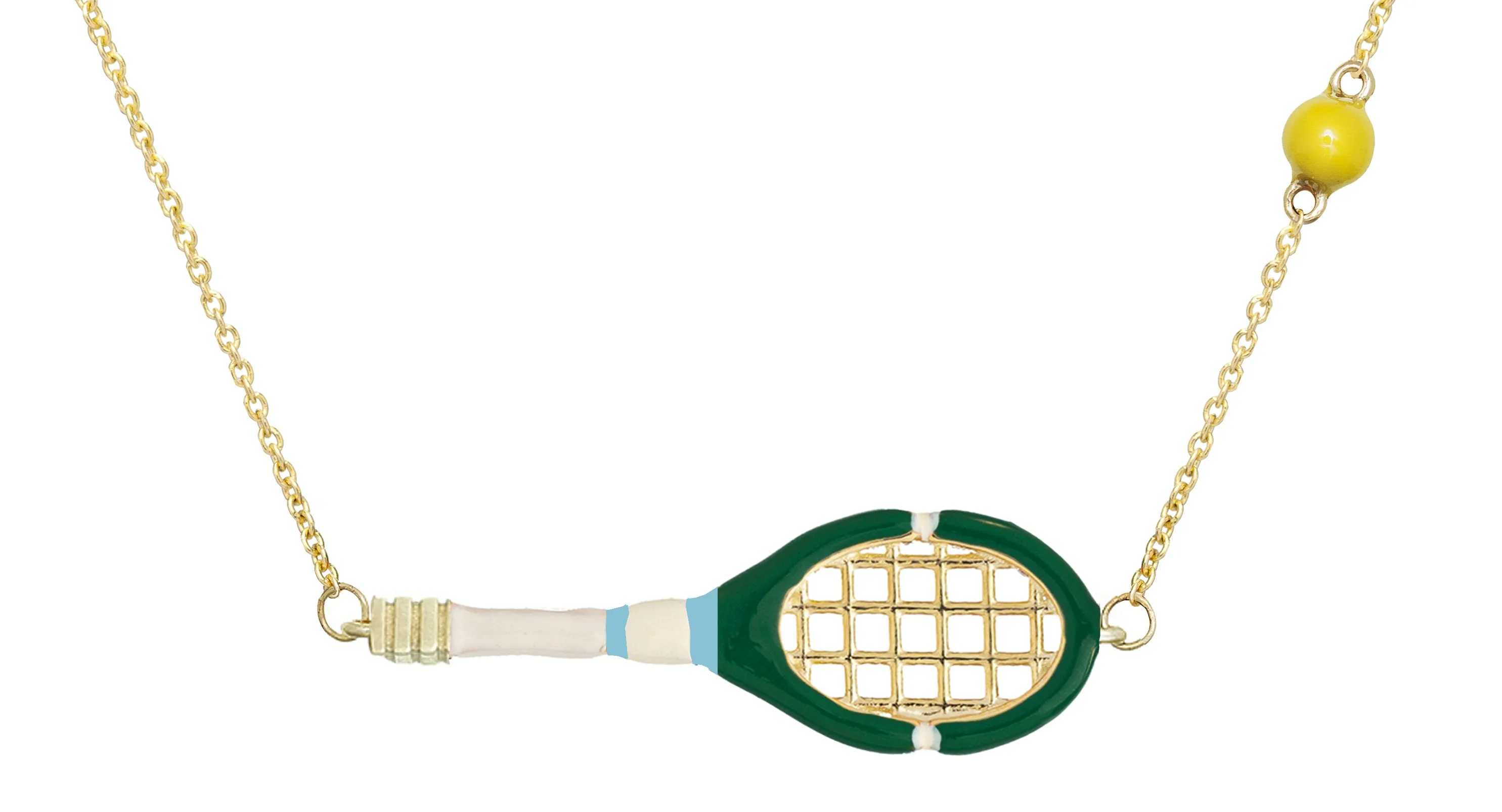 TENNIS PELOTA BOTTLE GREEN NECKLACE