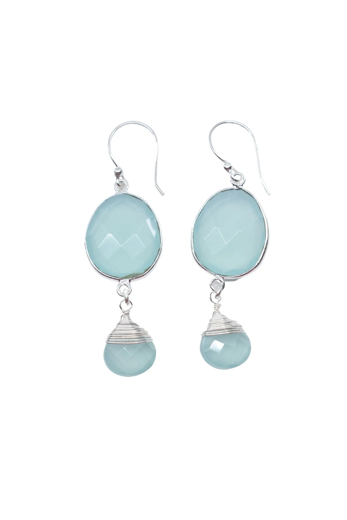 Victoria Ojai Earring in Chalcedony in Silver