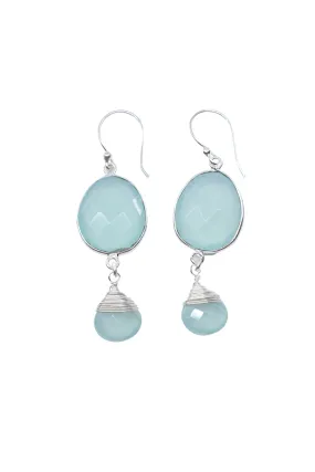 Victoria Ojai Earring in Chalcedony in Silver