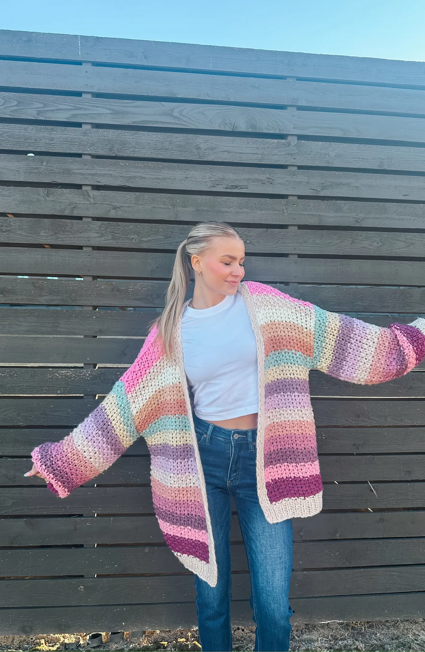 Vivacious Cutie Multicolor Knit Cardigan