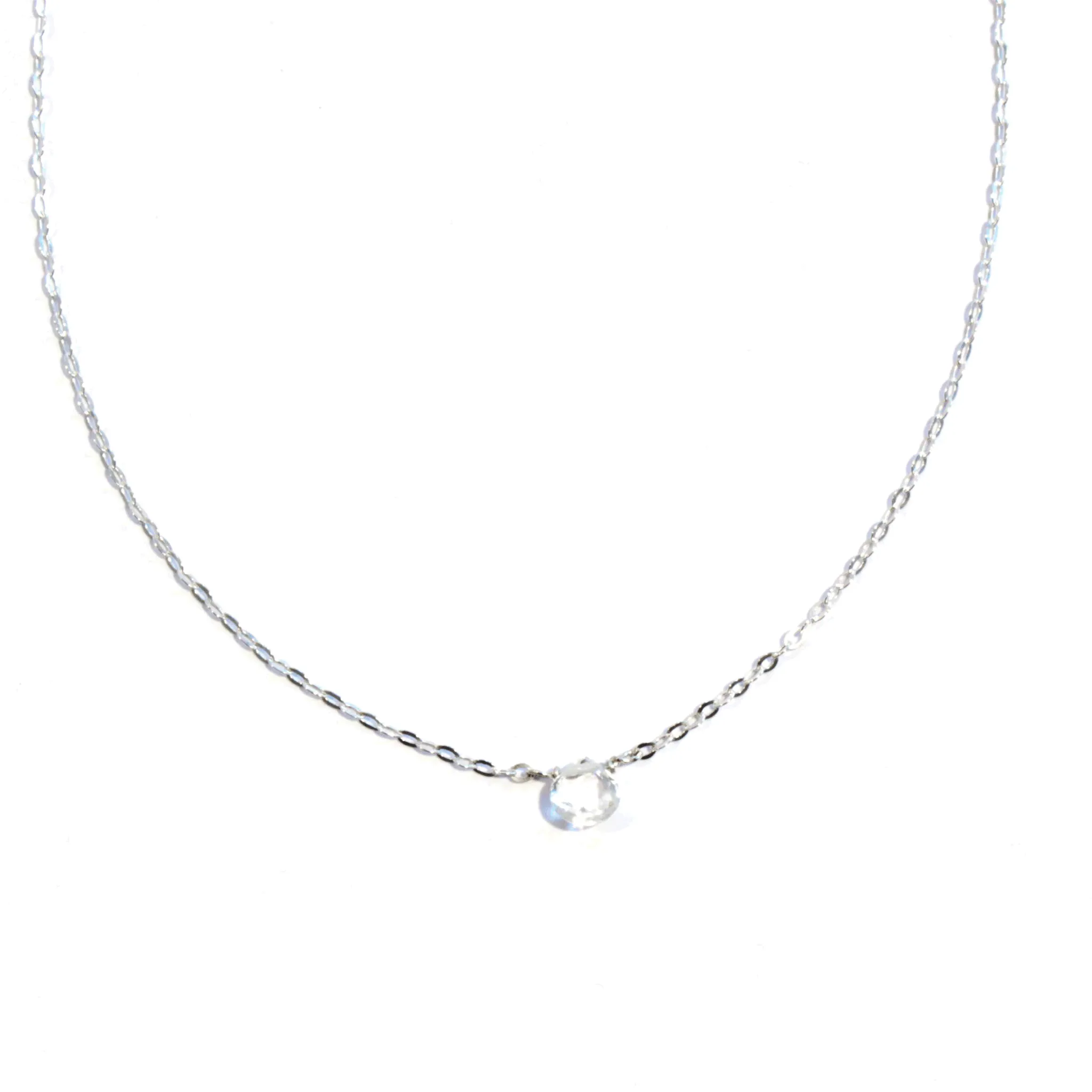 White Topaz Short Gemstone Necklace